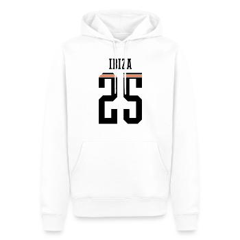 Maillot Ibiza 25 2025 - Sweat à capuche Premium bio Homme - blanc - Devant - Nico (187cm)