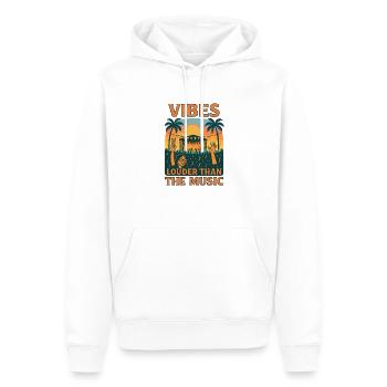 Vibes Louder Than The Music - Männer Premium Bio Hoodie - Weiß - Vorne - Nico (187cm)