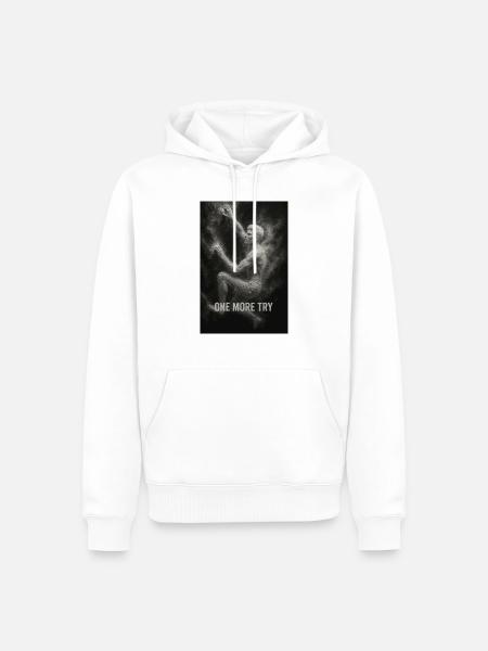 One more try. - Männer Premium Bio Hoodie - Weiß