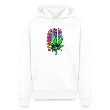 GreenGlow - Männer Premium Bio Hoodie - Weiß - Vorne - Nico (187cm)