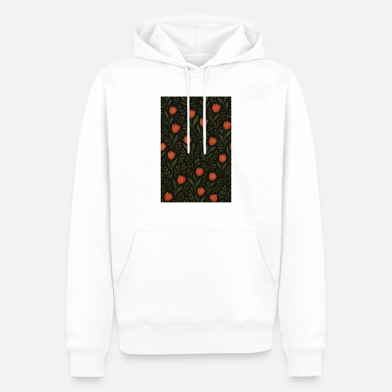 Tulip Pattern - Men’s Premium Organic Hoodie - white