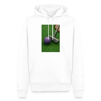 Sport - Minigolf - Sweat à capuche Premium bio Homme - blanc - Devant - Nico (187cm)