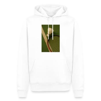 Sport - Badminton, Ball und Schläger - Männer Premium Bio Hoodie - Weiß - Vorne - Nico (187cm)
