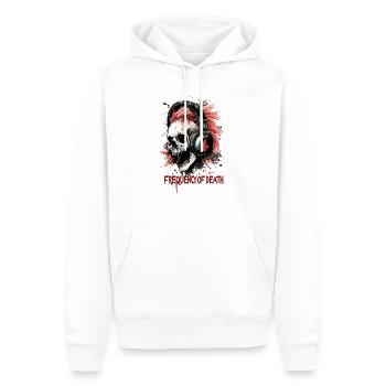 Metal DJ Skull Frequency of death Heavy Metal Rock - Männer Premium Bio Hoodie - Weiß - Vorne - Nico (187cm)