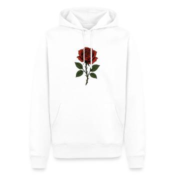 Rose - Männer Premium Bio Hoodie - Weiß - Vorne - Nico (187cm)