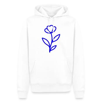 Line Art Blume – Minimalistisches Blumenmotiv in e - Männer Premium Bio Hoodie - Weiß - Vorne - Nico (187cm)