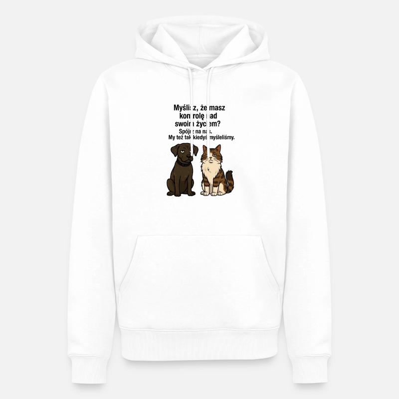 Kontrola - Sweat à capuche Premium bio Homme - blanc