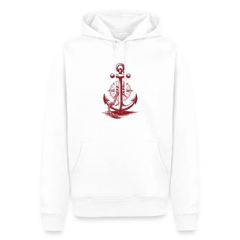 Ancre et boussole : votre étoile polaire - Sweat à capuche Premium bio Homme - blanc - Devant - Nico (187cm)