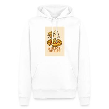 A slice of life - Men’s Premium Organic Hoodie - white - Front - Nico (187cm)