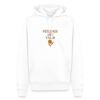 Les sentiments sont valables - Sweat à capuche Premium bio Homme - blanc - Devant - Nico (187cm)