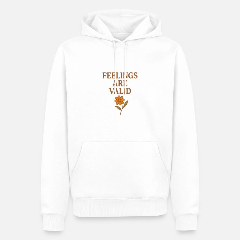 Les sentiments sont valables - Sweat à capuche Premium bio Homme - blanc