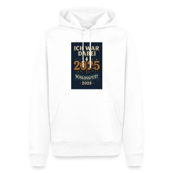 Ich war dabei - Schlossfest 2025 - Männer Premium Bio Hoodie - Weiß - Vorne - Nico (187cm)