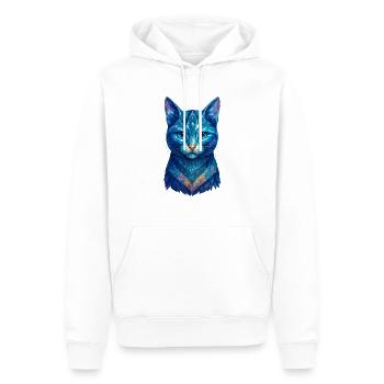 Chat Porté #5 - Diamant - Sweat à capuche Premium bio Homme - blanc - Devant - Nico (187cm)