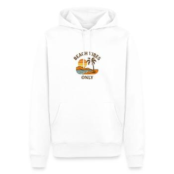 Ambiance de plage uniquement - Sweat à capuche Premium bio Homme - blanc - Devant - Nico (187cm)
