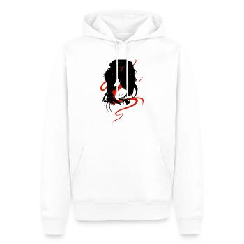 Logo femme omikly pop art silhouette noire glamour - Sweat à capuche Premium bio Homme - blanc - Devant - Nico (187cm)