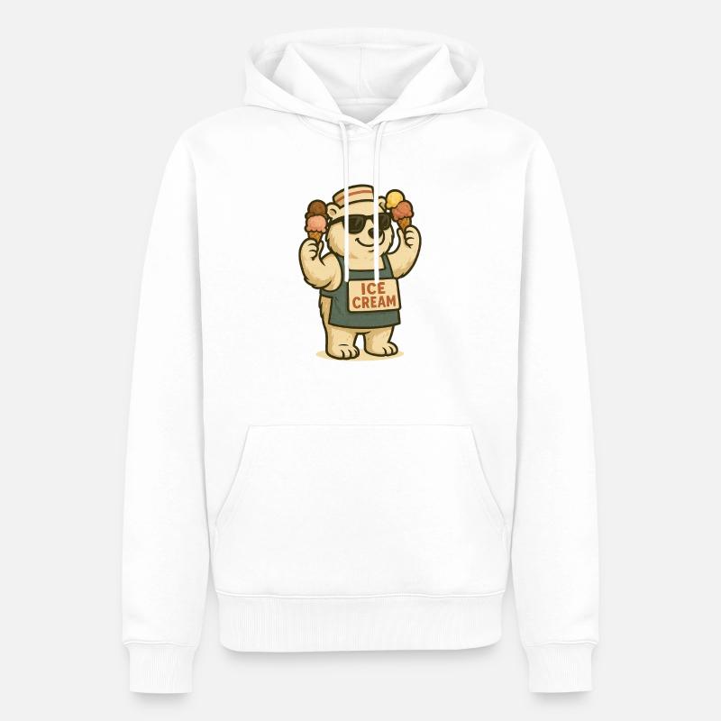 Eisbär verkauft Eis - Männer Premium Bio Hoodie - Weiß