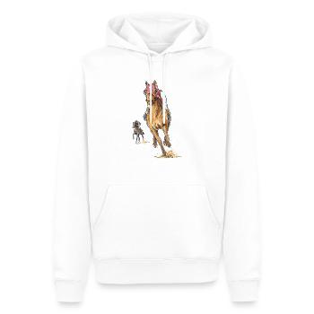 Seabiscuit - Männer Premium Bio Hoodie - Weiß - Vorne - Nico (187cm)