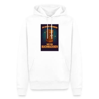 Du bist so spannend wie ein Buchrücken - Männer Premium Bio Hoodie - Weiß - Vorne - Nico (187cm)