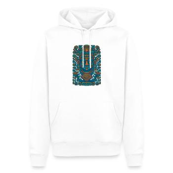 Maya Head Colorful - Men’s Premium Organic Hoodie - white - Front - Nico (187cm)