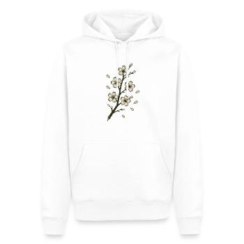 Cherry Blossom Classic Japanese Hand Drawn - Men’s Premium Organic Hoodie - white - Front - Nico (187cm)