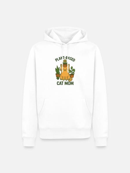 Plant Based Cat Mom - Männer Premium Bio Hoodie - Weiß