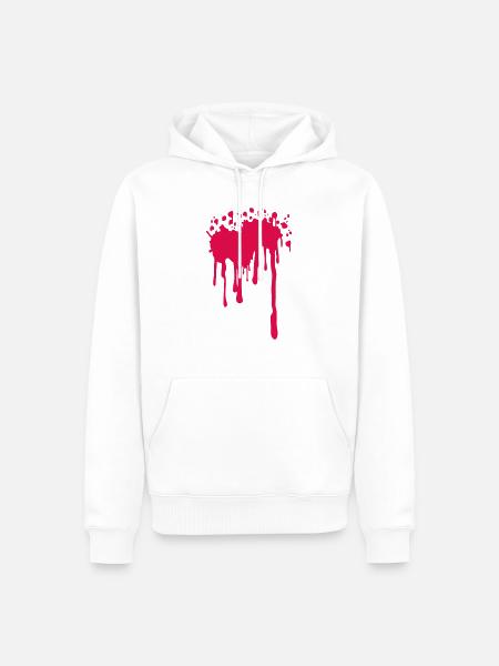 Blutfleck5 - Männer Premium Bio Hoodie - Weiß