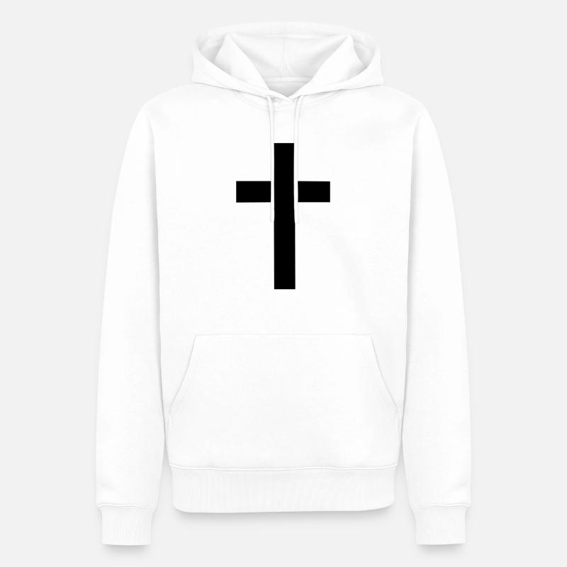 Kreuz - Männer Premium Bio Hoodie - Weiß