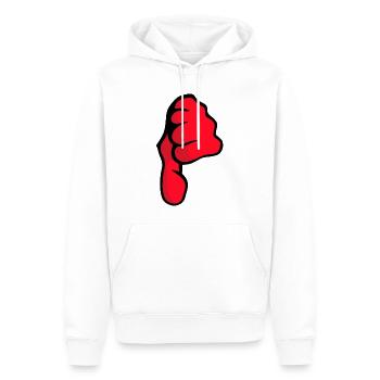 pouces vers le bas - Sweat à capuche Premium bio Homme - blanc - Devant - Nico (187cm)