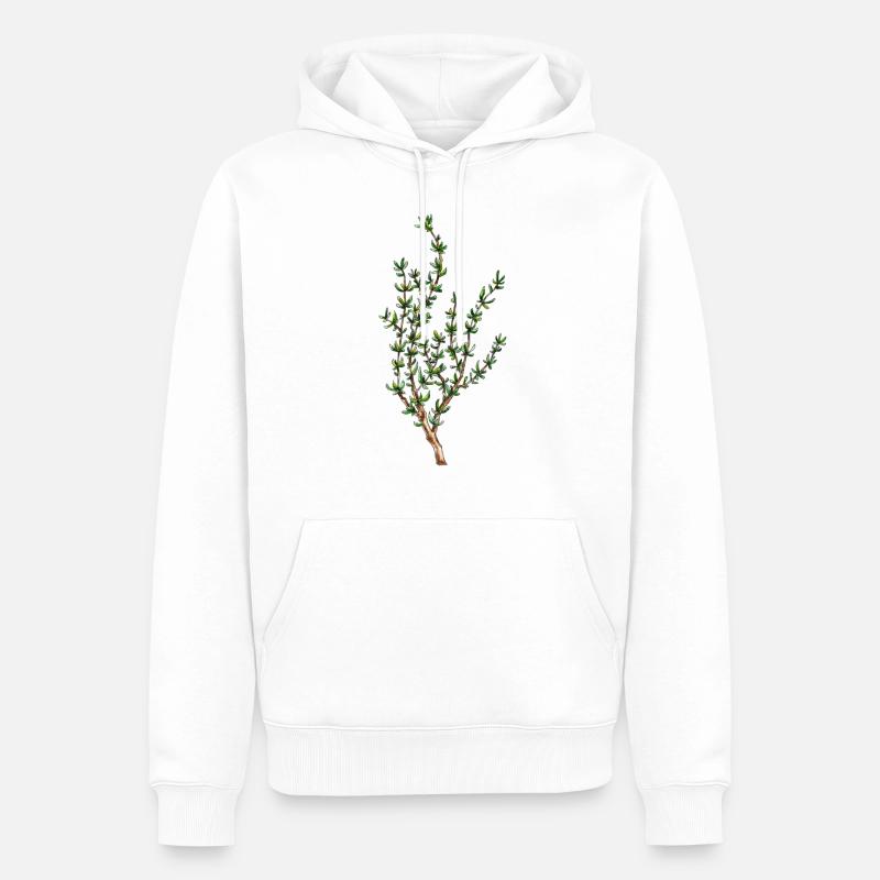 thym - Sweat à capuche Premium bio Homme - blanc