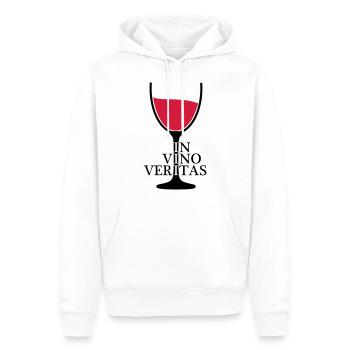 IN VINO VERITAS Wein Weinglas 2c - Männer Premium Bio Hoodie - Weiß - Vorne - Nico (187cm)