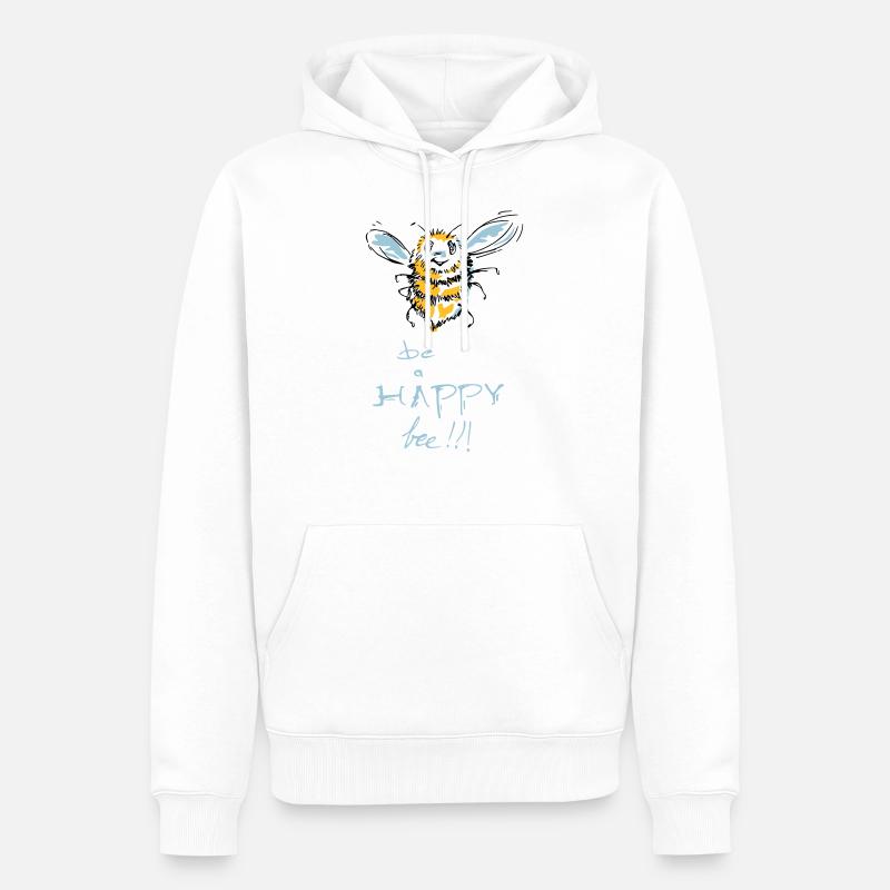 Sei eine glückliche Biene - Männer Premium Bio Hoodie - Weiß