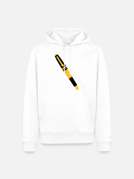fountain pen - Men’s Premium Organic Hoodie - white