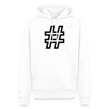 hashtag - Sweat à capuche Premium bio Homme - blanc - Devant - Nico (187cm)