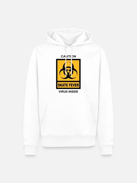 SKATE FEVER - Sweat à capuche Premium bio Homme - blanc