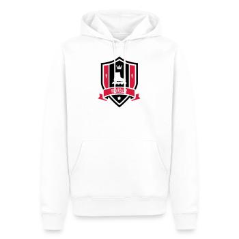 Pro Roller - Men’s Premium Organic Hoodie - white - Front - Nico (187cm)