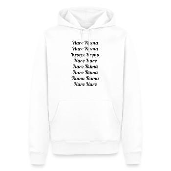 Hare Krishna - Maha Mantra - Männer Premium Bio Hoodie - Weiß - Vorne - Nico (187cm)