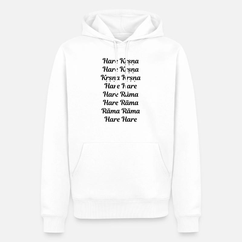 Hare Krishna - Maha mantra - Sweat à capuche Premium bio Homme - blanc