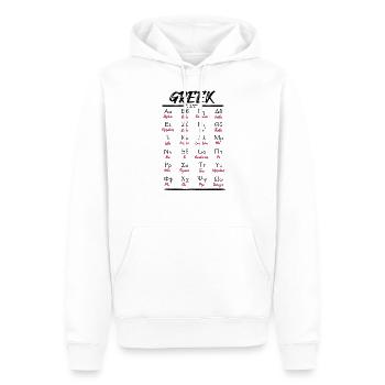Griechisches Alphabet Buchstaben Lernen - Männer Premium Bio Hoodie - Weiß - Vorne - Nico (187cm)