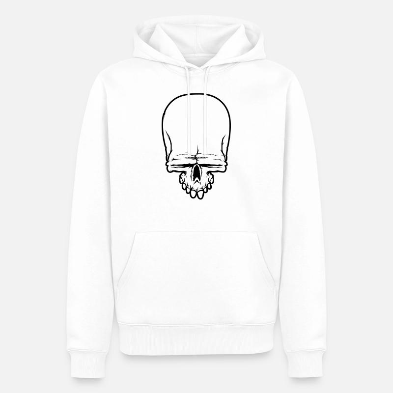 schädel skull - Männer Premium Bio Hoodie - Weiß