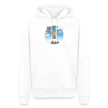 Chèvre de montagne Chèvre sur Mountain Peak Mountains Dessin animé - Sweat à capuche Premium bio Homme - blanc - Devant - Nico (187cm)