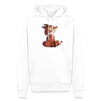 Petit renard - Sweat à capuche Premium bio Homme - blanc - Devant - Nico (187cm)