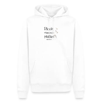 Christian Design Bloom Où vous êtes planté - Sweat à capuche Premium bio Homme - blanc - Devant - Nico (187cm)