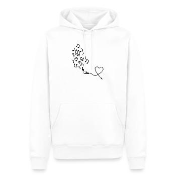 Kopfhörer mit Noten - Männer Premium Bio Hoodie - Weiß - Vorne - Nico (187cm)