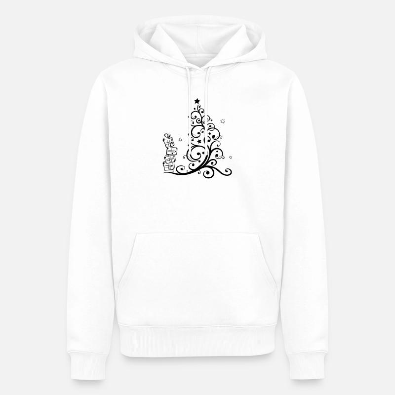 Arbre de Noël, arbre de Noël - Sweat à capuche Premium bio Homme - blanc