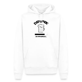 Drunk in progress... - Sweat à capuche Premium bio Homme - blanc - Devant - Nico (187cm)