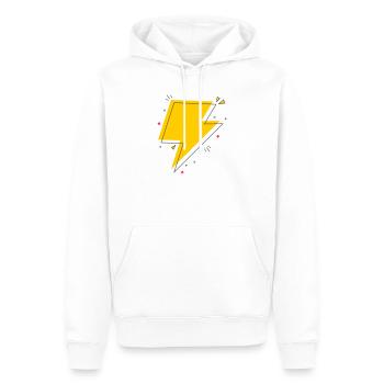 Dynamic Ray in Gelb und Schwarz - Männer Premium Bio Hoodie - Weiß - Vorne - Nico (187cm)
