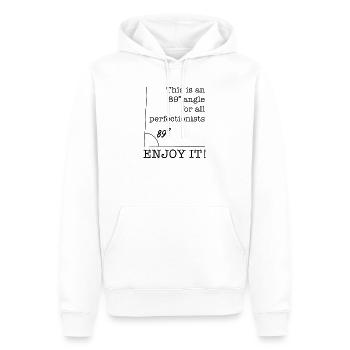 Drôle de dire Scientifique Perfectionnistes - Sweat à capuche Premium bio Homme - blanc - Devant - Nico (187cm)