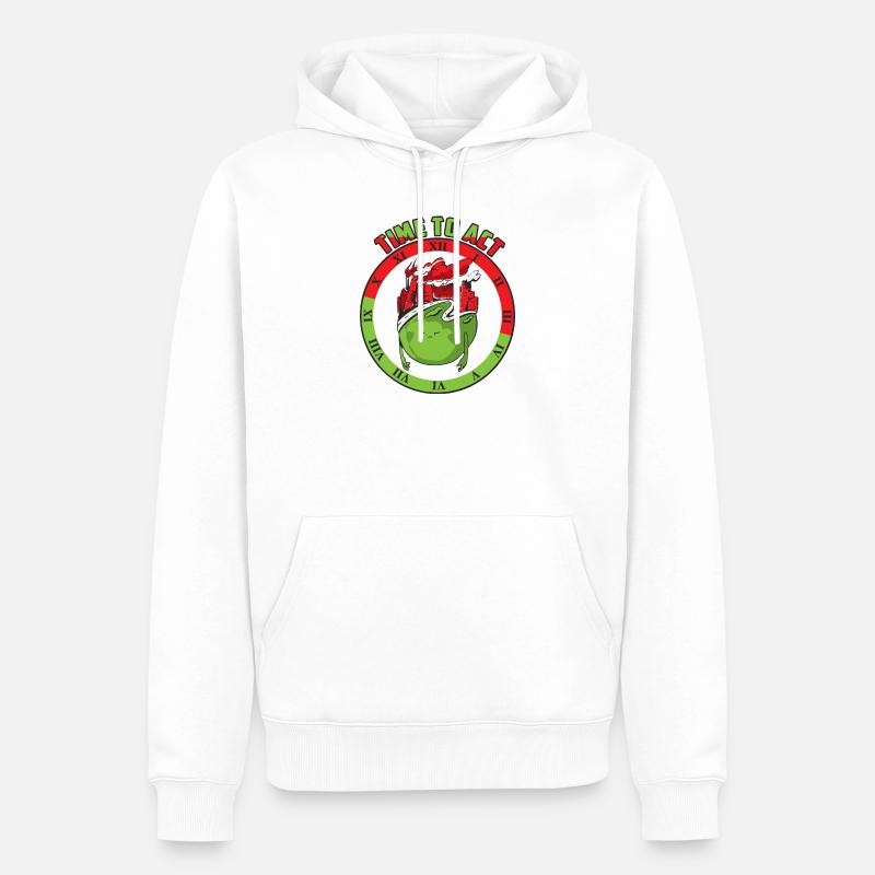 Changement climatique, il est temps d’agir - Sweat à capuche Premium bio Homme - blanc