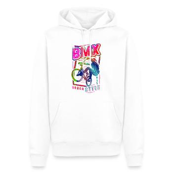 Retro Bmx in Bunt & Farbig - Bmx Fahrrad fahren - Männer Premium Bio Hoodie - Weiß - Vorne - Nico (187cm)