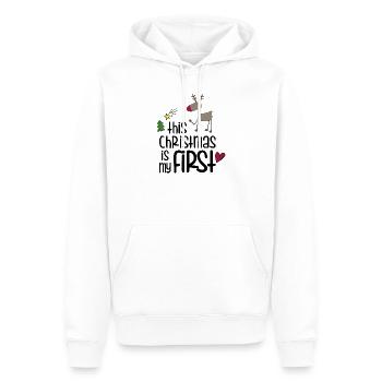 Verspielter Rentier-Weihnachtsmotiv - Männer Premium Bio Hoodie - Weiß - Vorne - Nico (187cm)
